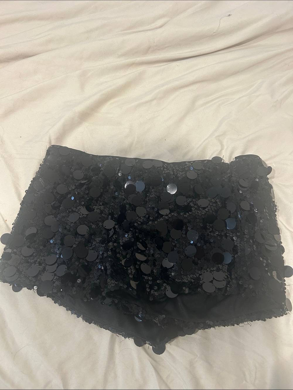 Black Sequin Party Shorts